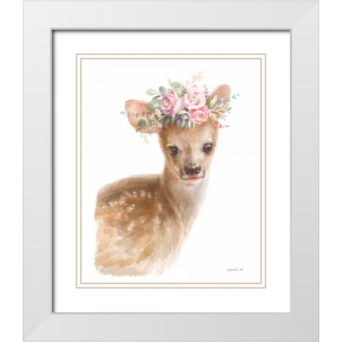 Wild for Flowers I White Modern Wood Framed Art Print with Double Matting by Nai, Danhui