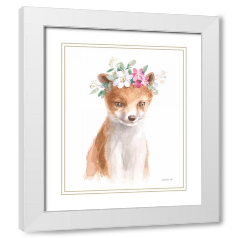 Wild for Flowers III White Modern Wood Framed Art Print with Double Matting by Nai, Danhui