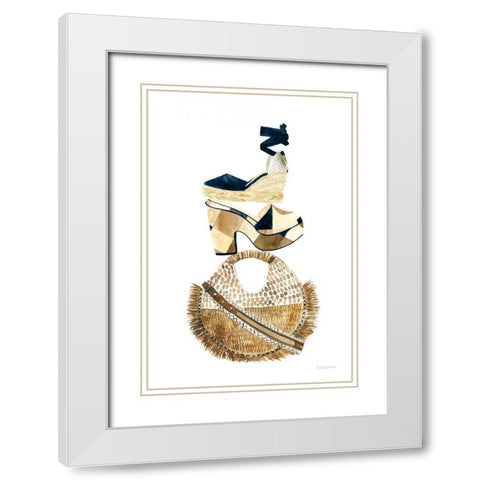 Beach Glam II Navy White Modern Wood Framed Art Print with Double Matting by Charro, Mercedes Lopez