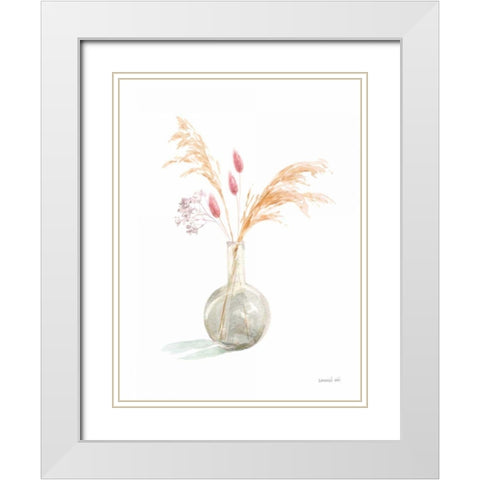 Everlasting Bouquet I White Modern Wood Framed Art Print with Double Matting by Nai, Danhui