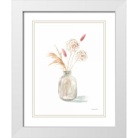 Everlasting Bouquet II White Modern Wood Framed Art Print with Double Matting by Nai, Danhui