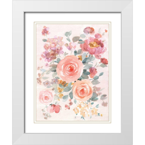 September Blooming I White Modern Wood Framed Art Print with Double Matting by Nai, Danhui