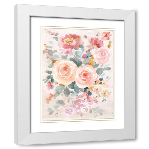 September Blooming II White Modern Wood Framed Art Print with Double Matting by Nai, Danhui