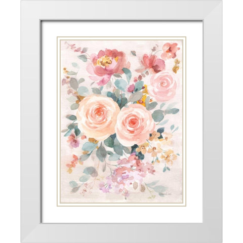 September Blooming II White Modern Wood Framed Art Print with Double Matting by Nai, Danhui