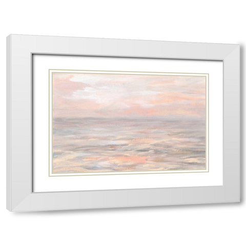 Sunrise Waters White Modern Wood Framed Art Print with Double Matting by Nai, Danhui