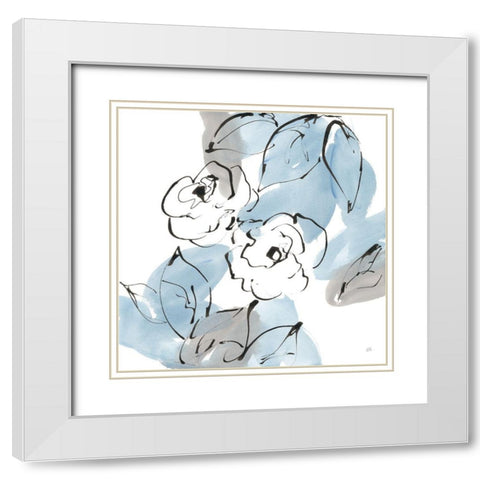 Blue Neutrals I White Modern Wood Framed Art Print with Double Matting by Paschke, Chris