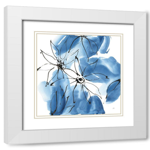 Indigo Neutrals II White Modern Wood Framed Art Print with Double Matting by Paschke, Chris
