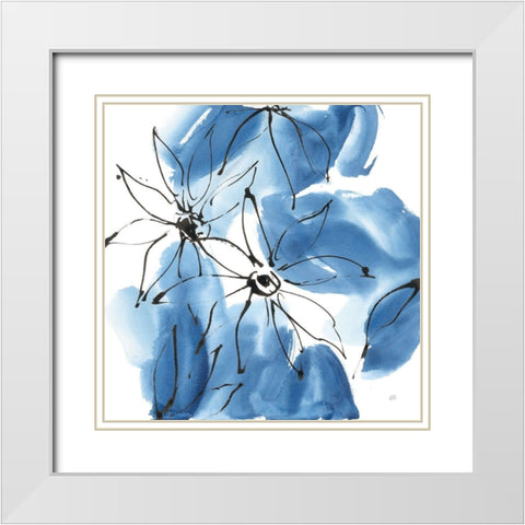Indigo Neutrals II White Modern Wood Framed Art Print with Double Matting by Paschke, Chris
