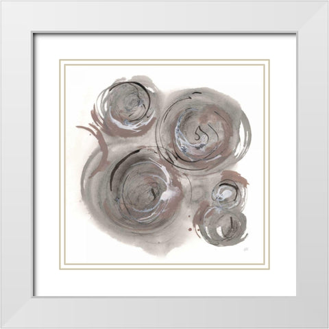 In the Circle I White Modern Wood Framed Art Print with Double Matting by Paschke, Chris