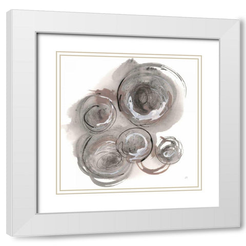 In the Circle II White Modern Wood Framed Art Print with Double Matting by Paschke, Chris