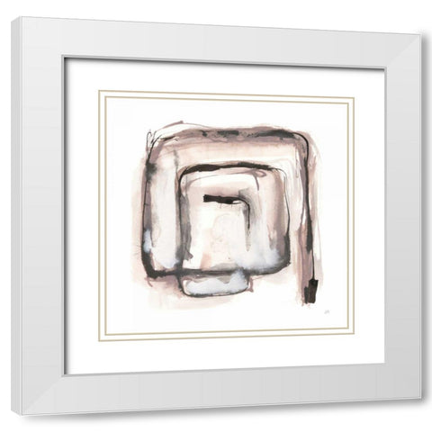 Lost in Squares I White Modern Wood Framed Art Print with Double Matting by Paschke, Chris
