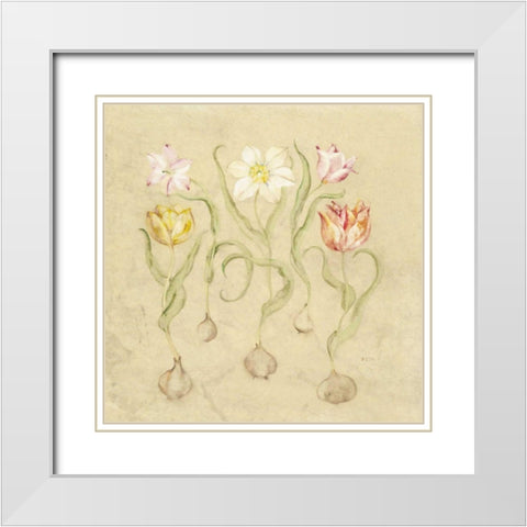 Dancing Bulbs I White Modern Wood Framed Art Print with Double Matting by Blum, Cheri
