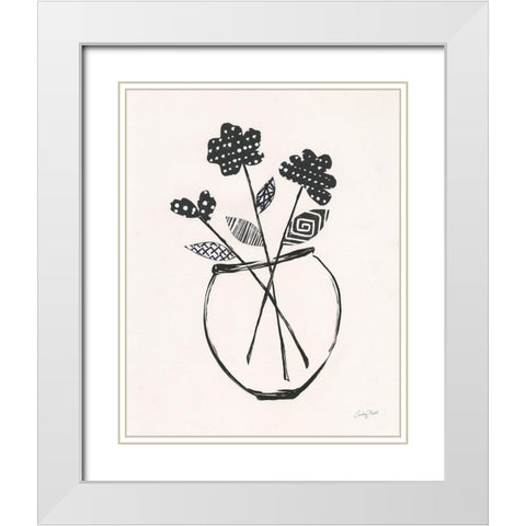 Modern Floral I White Modern Wood Framed Art Print with Double Matting by Prahl, Courtney