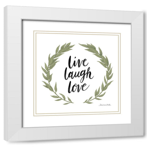 Happy to Bee Home Words III White Modern Wood Framed Art Print with Double Matting by Miller, Sara Zieve