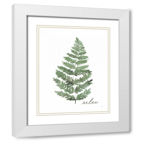 Relax White Modern Wood Framed Art Print with Double Matting by Panganiban, Karyn