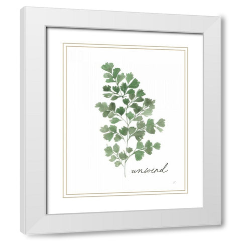 Unwind White Modern Wood Framed Art Print with Double Matting by Panganiban, Karyn