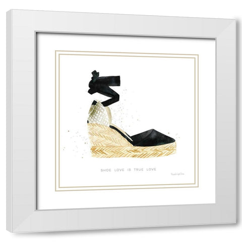 Shoe Love is True Love White Modern Wood Framed Art Print with Double Matting by Charro, Mercedes Lopez