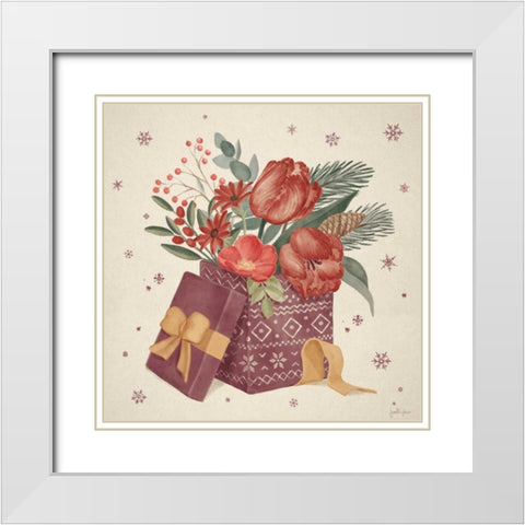 Winter Blooms IV White Modern Wood Framed Art Print with Double Matting by Penner, Janelle