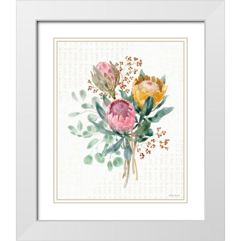 Petal Passion VII White Modern Wood Framed Art Print with Double Matting by Grove, Beth