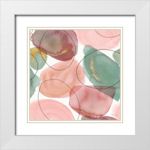 Petal Passion Pattern II White Modern Wood Framed Art Print with Double Matting by Grove, Beth