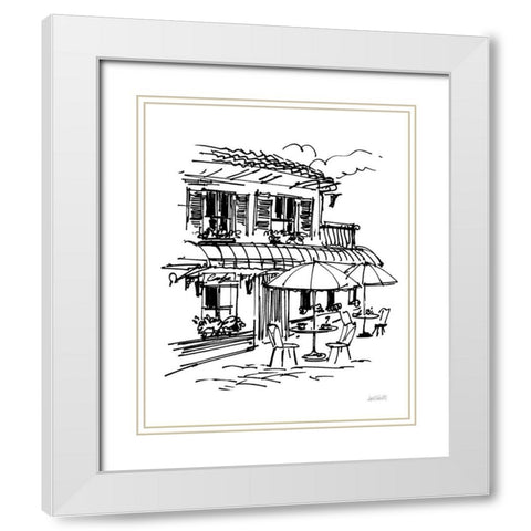 Cafe Sketch I White Modern Wood Framed Art Print with Double Matting by Tavoletti, Anne