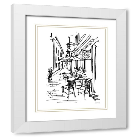 Cafe Sketch II White Modern Wood Framed Art Print with Double Matting by Tavoletti, Anne