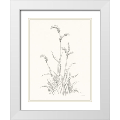 Farm Nostalgia Flowers V Dark Gray White Modern Wood Framed Art Print with Double Matting by Nai, Danhui