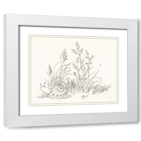 Farm Nostalgia Flowers VII Dark Gray White Modern Wood Framed Art Print with Double Matting by Nai, Danhui