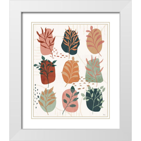 Abstract Blossom VIII White Modern Wood Framed Art Print with Double Matting by Charron, Veronique