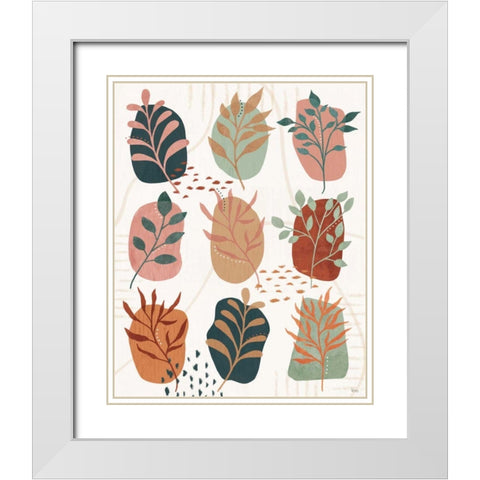 Abstract Blossom IX White Modern Wood Framed Art Print with Double Matting by Charron, Veronique