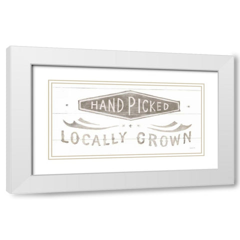 Homegrown Summer Sign II White Modern Wood Framed Art Print with Double Matting by Nai, Danhui