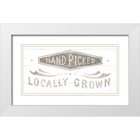 Homegrown Summer Sign II White Modern Wood Framed Art Print with Double Matting by Nai, Danhui