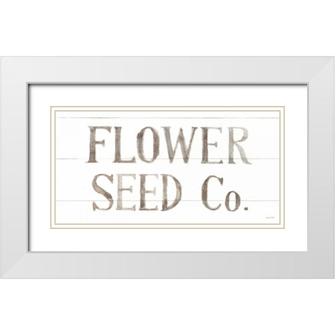 Homegrown Summer Sign III White Modern Wood Framed Art Print with Double Matting by Nai, Danhui