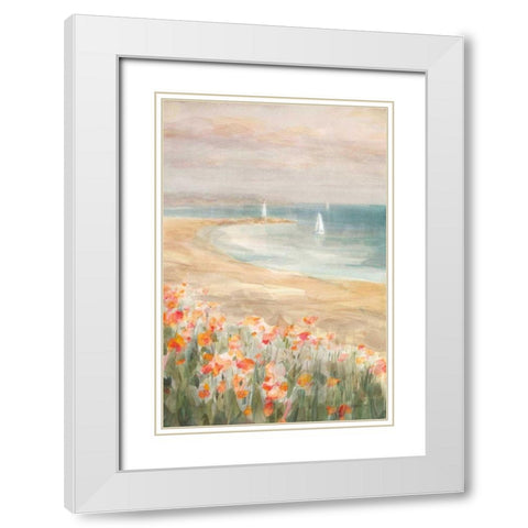 Around the Point I White Modern Wood Framed Art Print with Double Matting by Nai, Danhui