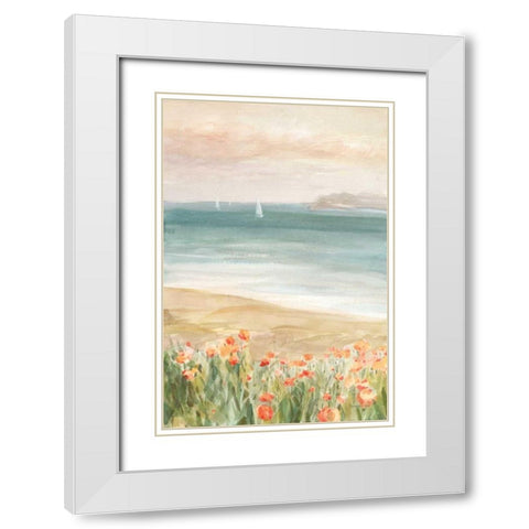 Around the Point II White Modern Wood Framed Art Print with Double Matting by Nai, Danhui