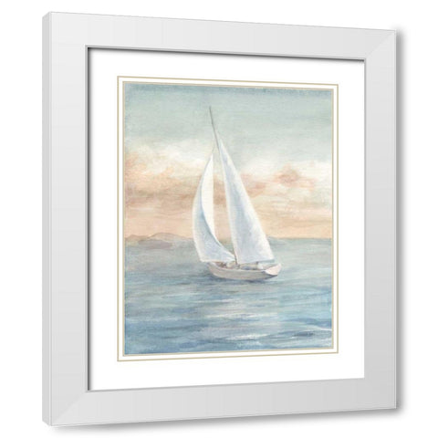 Full Sail I White Modern Wood Framed Art Print with Double Matting by Nai, Danhui