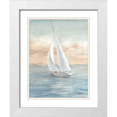 Full Sail I White Modern Wood Framed Art Print with Double Matting by Nai, Danhui