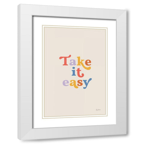 Take it Easy Bright White Modern Wood Framed Art Print with Double Matting by Thorns, Becky