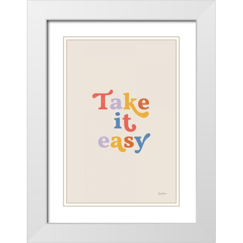 Take it Easy Bright White Modern Wood Framed Art Print with Double Matting by Thorns, Becky