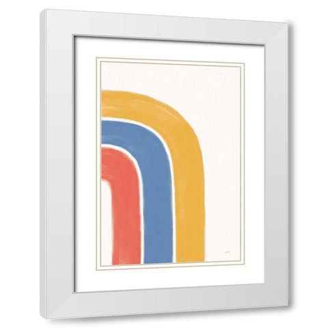 Bright Rainbow I White Modern Wood Framed Art Print with Double Matting by York, Leah