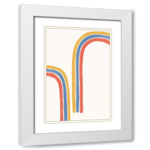Bright Rainbow II White Modern Wood Framed Art Print with Double Matting by York, Leah