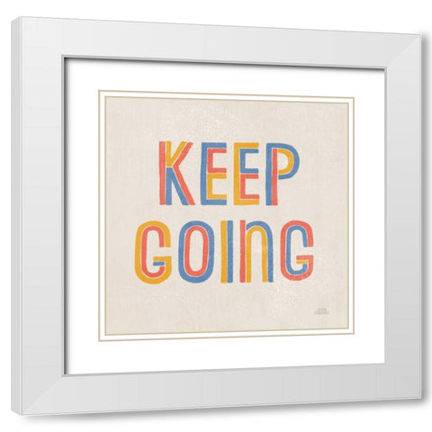 Retro Words II Hippiecurian White Modern Wood Framed Art Print with Double Matting by Marshall, Laura