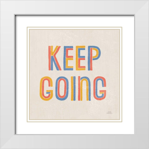 Retro Words II Hippiecurian White Modern Wood Framed Art Print with Double Matting by Marshall, Laura