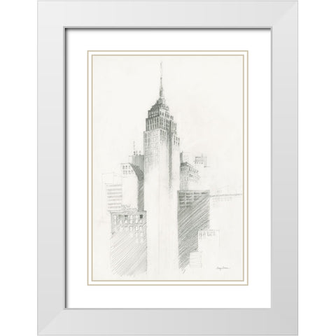 City Sketch I White Modern Wood Framed Art Print with Double Matting by Tillmon, Avery