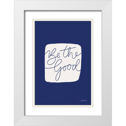 Calm Home VI Indigo White Modern Wood Framed Art Print with Double Matting by Thorns, Becky
