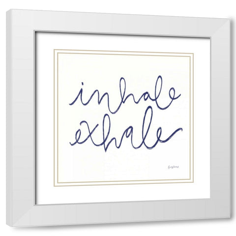 Calm Home III Indigo Crop White Modern Wood Framed Art Print with Double Matting by Thorns, Becky