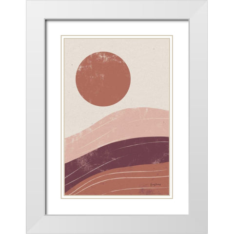 Eventide Desert Sunrise I White Modern Wood Framed Art Print with Double Matting by Thorns, Becky