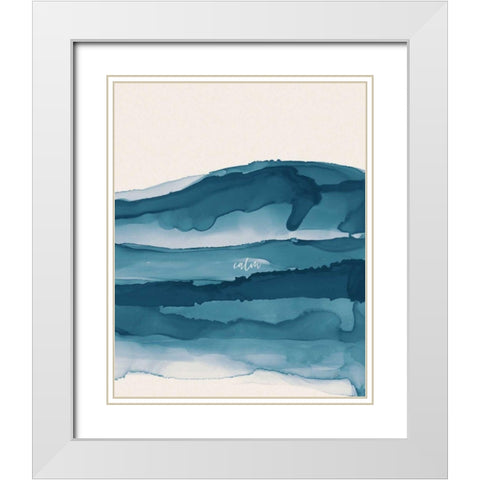 Coastal Ink I Eventide Crop II Calm White Modern Wood Framed Art Print with Double Matting by Paschke, Chris