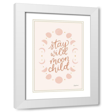 Pink Celestial Boho II White Modern Wood Framed Art Print with Double Matting by Thorns, Becky