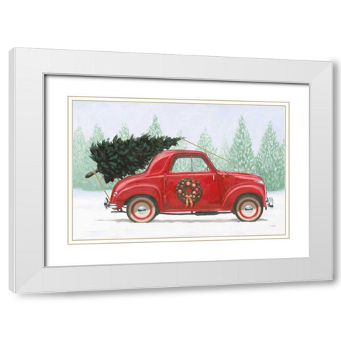 Christmas Farm I White Modern Wood Framed Art Print with Double Matting by Wiens, James
